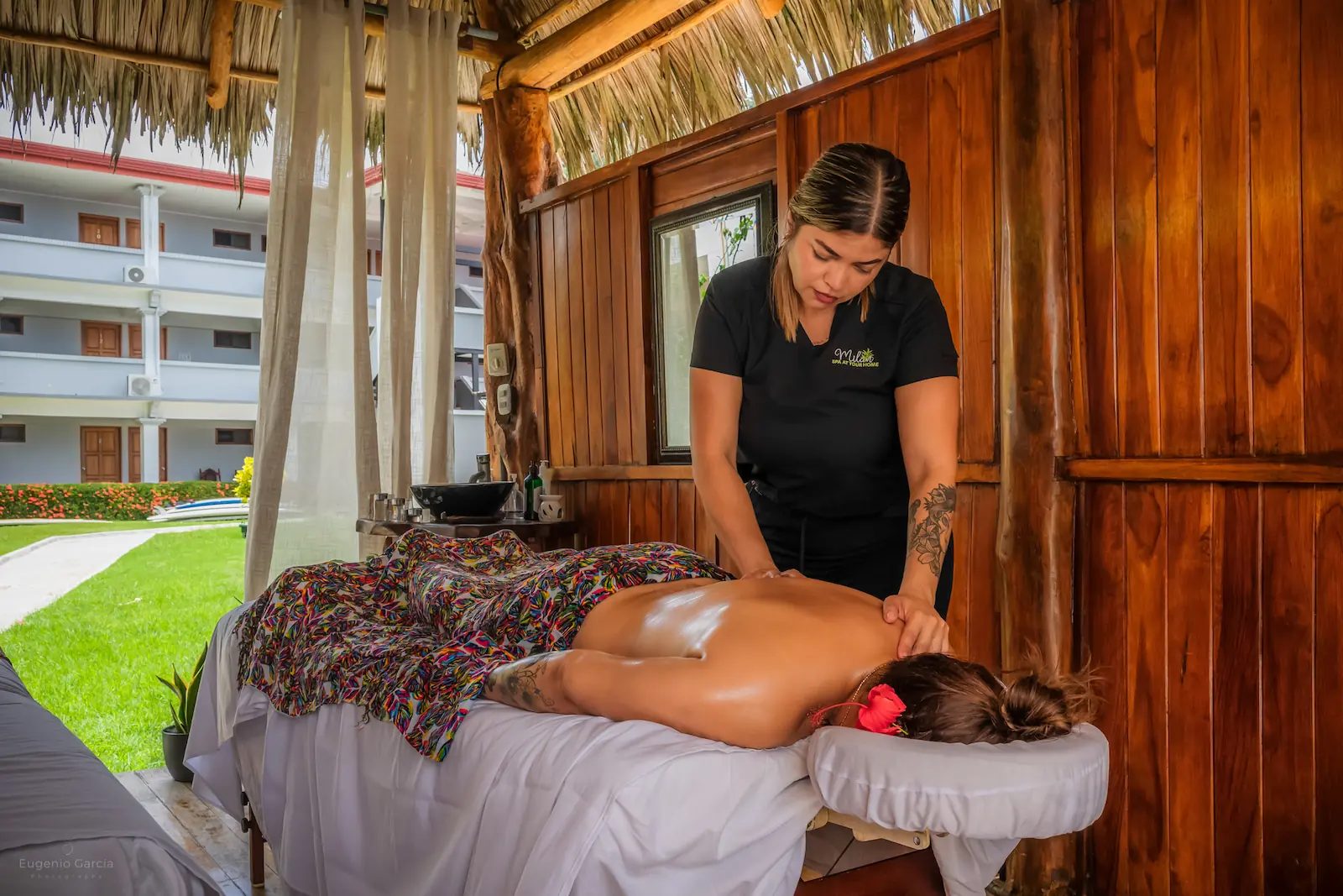 Outdoor spa massage at Private Resort — VIP Wedding Venue amenity Jacó Beach Costa Rica