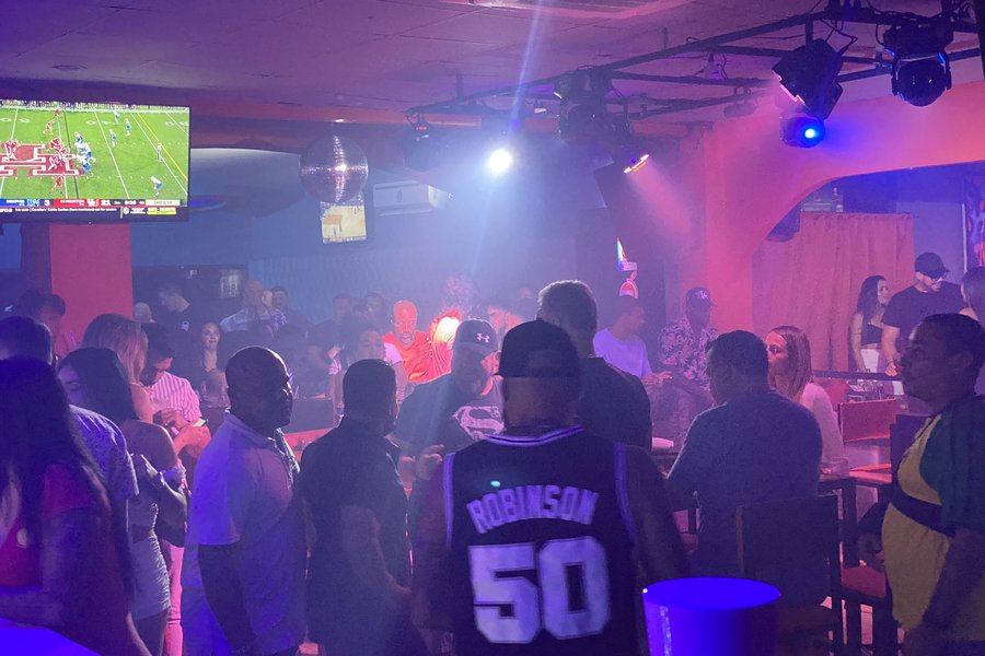 Crowd on the dance floor at Orange Pub