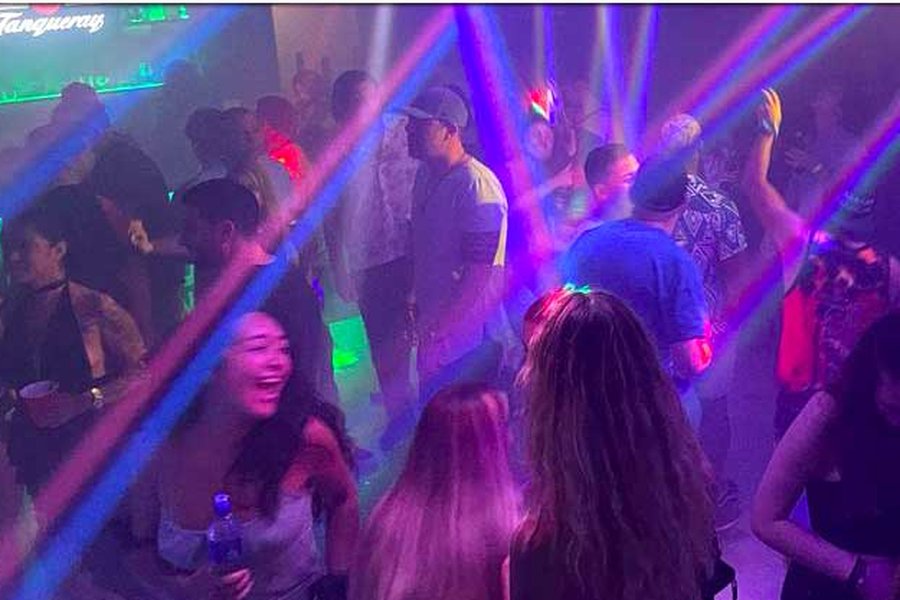 Dance floor lights at Republik Lounge