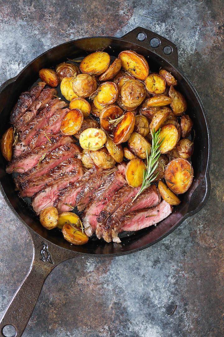A plated steak and potatoes dinner by a Jaco private chef