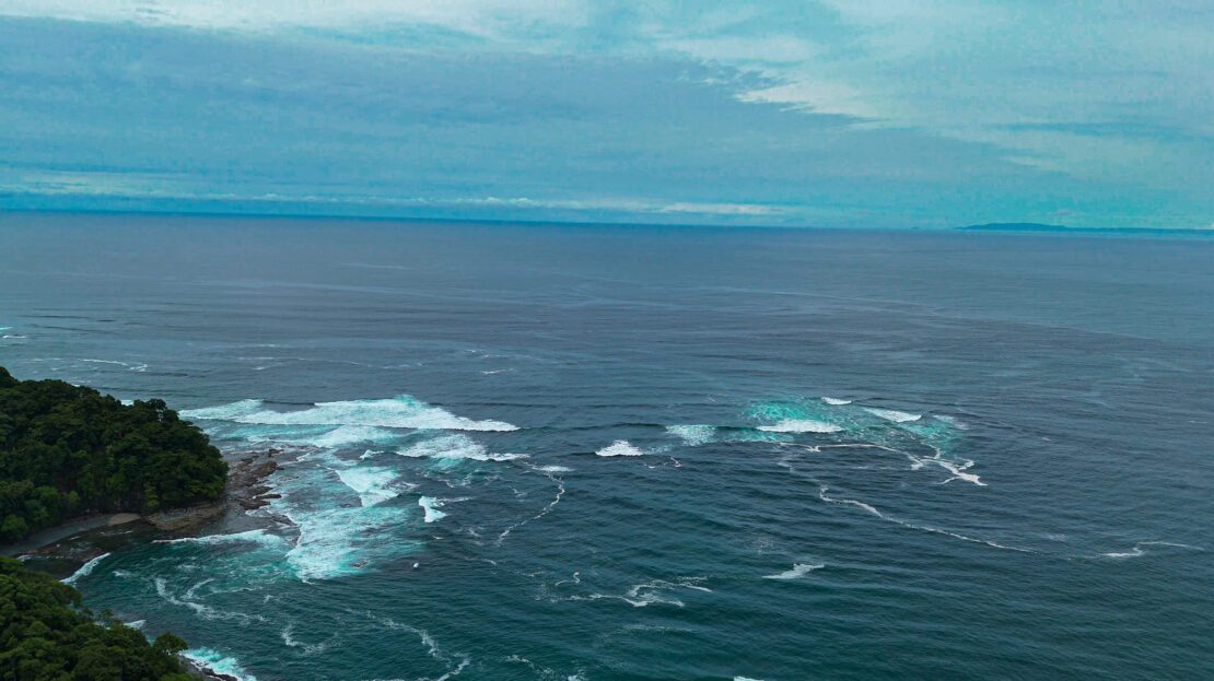 Pacific Ocean view from Altos de Leona Mar lot, Punta Leona — elevated building lot for sale near Jaco Beach, best priced real estate near Jaco
