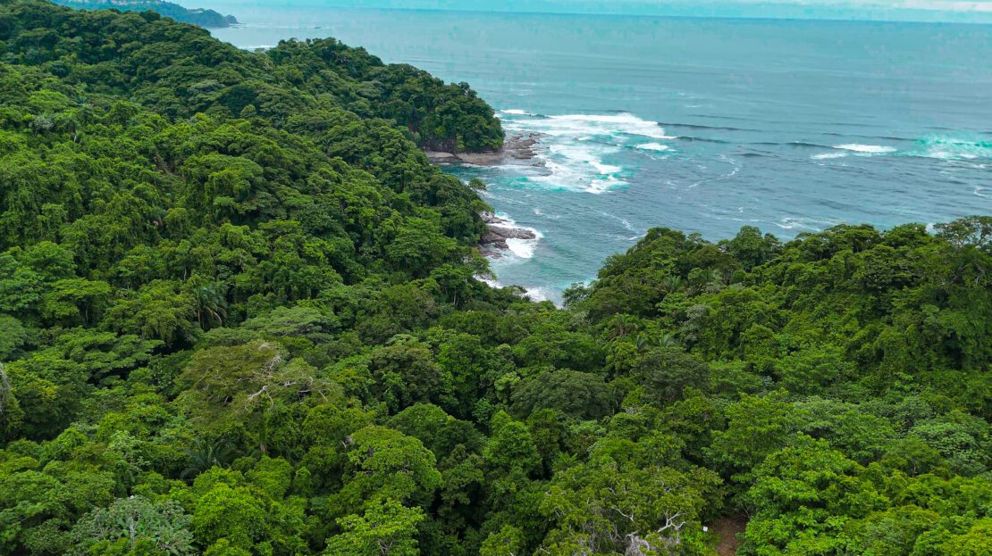 View from elevated lot at Altos de Leona Mar inside Punta Leona — Jaco Beach real estate, 691 m2 fully titled lot