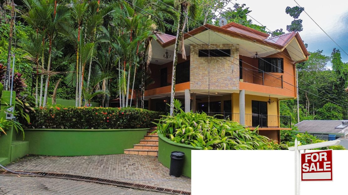 Exterior of 4-bedroom villa Punta Leona — private pool, tropical garden, Jaco Beach real estate