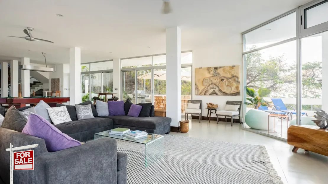 Living room luxury villa Punta Leona — high-end finishes, fully furnished, real estate Jaco