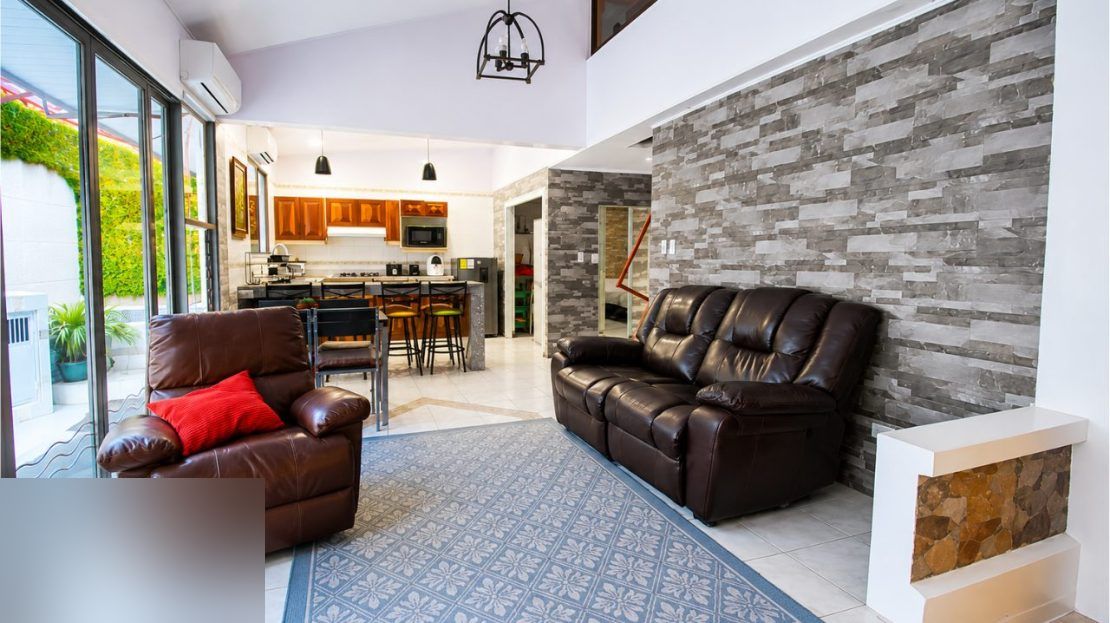 Interior living space at Residencial Sotavento home in Punta Leona — charming home for sale near Jaco Beach, best priced real estate near Jaco