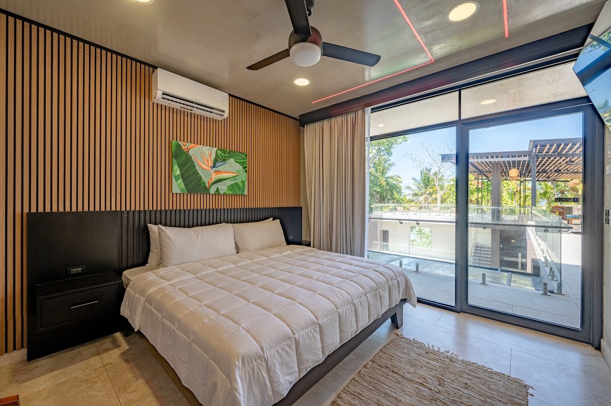 Casa VIP 2 — 15-bedroom beachfront estate in Jacó Beach, chef's kitchen with stone islands