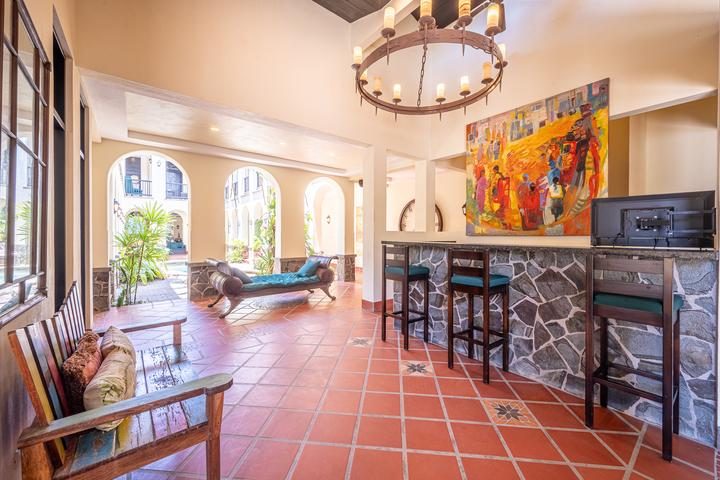 Casa VIP 7 — 9-bedroom beachfront villa in Jacó Beach, tropical courtyard with saltwater pool