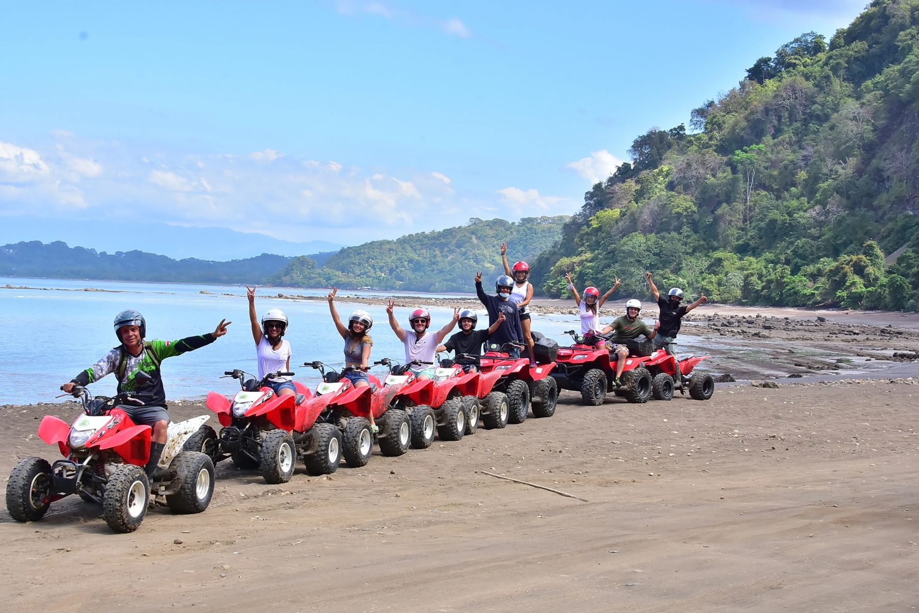 Group ATV tour on the trails near Jaco Beach