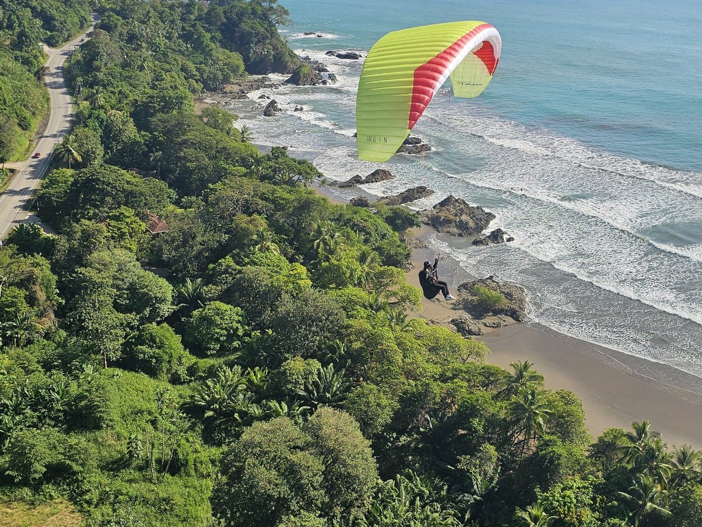 Paragliding over the coast