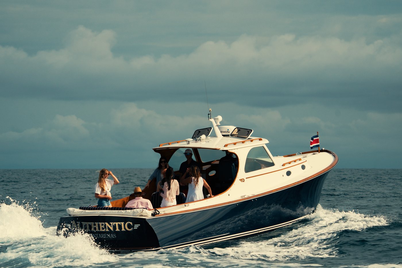 Luxury sailing catamaran on the Pacific en route to Tortuga Island